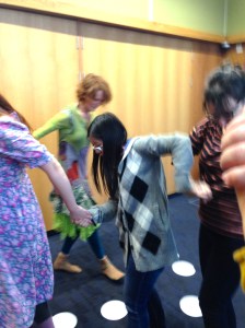 Tara Thornewood leading a group Dramatherapy workshop